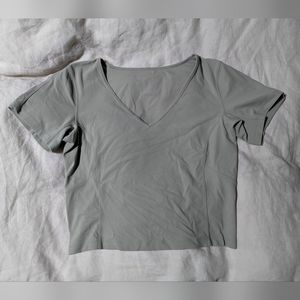 Lululemon light green crop short sleeve t-shirt